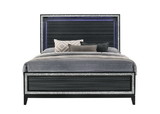 Acme Haiden Queen Bed, LED & Weathered Black Finish 28430Q