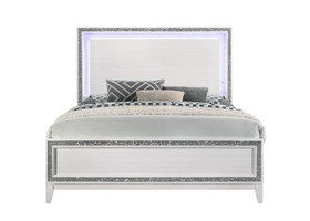 Acme Haiden Queen Bed, LED & White Finish 28450Q