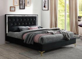 Acme Rowan Queen Bed, Black Fabric 28990Q