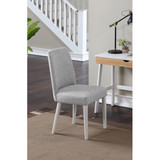 Taylor Chair with White Leg and Gray Fabric 28991-WHG