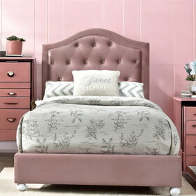 ACME Reggie Twin Bed, Pink Fabric 30820T