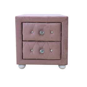 ACME Reggie Nightstand, Pink Fabric 30823