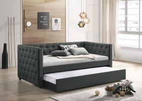 Acme Romona Twin Daybed & Trundle, Gray Fabric 39450