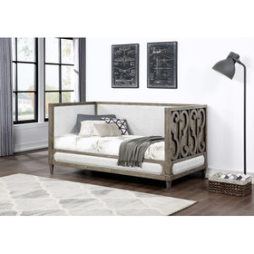 ACME Artesia Daybed, Tan Fabric & Salvaged Natural Finish 39710