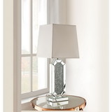 Acme Noralie Table Lamp in Mirrored & Faux Diamonds 40216