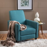 Teal Linen Push Back Chair for Elegant Home Décor 52422.00FDTE