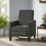 Dark Grey Linen Push Back Chair for Elegant Home Décor 52422-00FPGRN