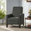 Dark Grey Linen Push Back Chair for Elegant Home D&#233;cor 52422-00FPGRN