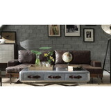 ACME Silchester Sofa in Oak & Distress Chocolate Top Grain Leather 52475