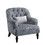 ACME Gaura Chair & 1 Pillow in Pattern Gray Velvet 53092
