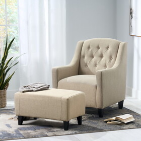 Upholstered Armchair with Ottoman 53384-00LBEI