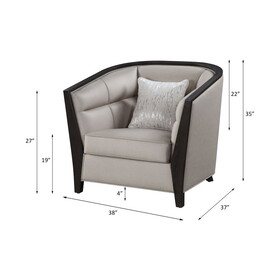 ACME Zemocryss Chair w/pillow, Beige Fabric 54237