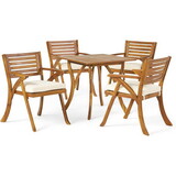 Hermosa 5 Piece Wood Dining Set With Cushions 54555-00TEA4-57234-00