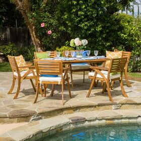 Hermosa 7 Piece Wood Dining Set With Cushions 54555.00TEA6_57488.00