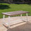 Outdoor Dark Brown Sandblast Finish Acacia Wood Dining Table with White Rustic Metal Finish Frame 54561-00SBRN