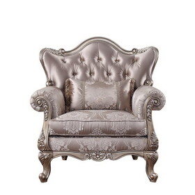 ACME Jayceon Chair w/1 Pillow, Fabric & Champagne 54867