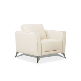 Acme Malaga Chair, Cream Leather 55007