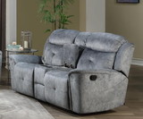 Acme Mariana Loveseat with Console (Motion), Silver Gray Fabric 55031