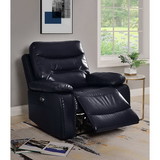 Acme Aashi Recliner (Power Motion), Navy Leather-Gel Match 55373