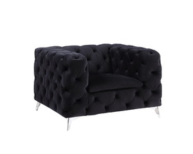 Acme Phifina Chair, Black Velvet 55922