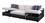 ACME Merill Sectional Sofa w/Sleeper, Beige Fabric & Black PU 56015