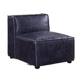 ACME Birdie Modular - Armless Chair, Vintage Blue Top Grain Leather 56595