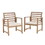 Outdoor Acacia Wood Club Chairs, 2-pcs Set, Natural Stained / White, 25.5"D x 24.5"W x 33.0"H