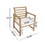 Outdoor Acacia Wood Club Chairs, 2-pcs Set, Natural Stained / White, 25.5"D x 24.5"W x 33.0"H