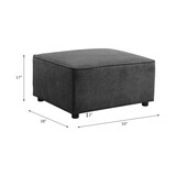 ACME Silvester Ottoman, Gray Fabric 56876