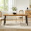 Della Acacia Wood Dining Table, Natural Stained with Rustic Metal, 32.25 in x 69 in x 29.5 in, Brown, Grey