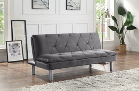 ACME Cilliers Adjustable Sofa, Gray Velvet & Chrome Finish 57195