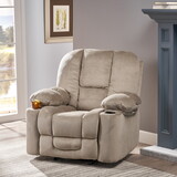 Luxurious Manual Recliner Chair in Coffee, Skin-Friendly Fabric, Dual Cup Holders 57578.00LAT