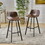 Set of 2 30" Dax Faux Leather Barstool Brown 57582-00