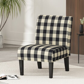 Accent Chair, Black White 57764-00BLKCHK