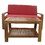 Grenada Love Seat + Coffee Table + Red Cushion
