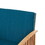 Outdoor Acacia Wood Sofa Set with Water Resistant Cushions, 4-pcs Set, Brown Patina / Teal Blue