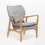 CLUB CHAIR, Wood Frame Club Chair, Grey 59135-00GRY