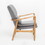 CLUB CHAIR, Wood Frame Club Chair, Grey 59135-00GRY
