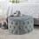 Ottoman, LIGHT GREY, Velvet