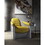 ACME Brancaster Accent Chair, Yellow Top Grain Leather & Aluminum 59624