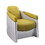 ACME Brancaster Accent Chair, Yellow Top Grain Leather & Aluminum 59624