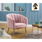 Acme Colla Accent Chair in Blush Pink Velvet & Gold 59814