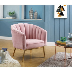 Acme Colla Accent Chair in Blush Pink Velvet & Gold 59814