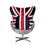 ACME Brancaster Accent Chair, Pattern Fabric & Aluminum 59835