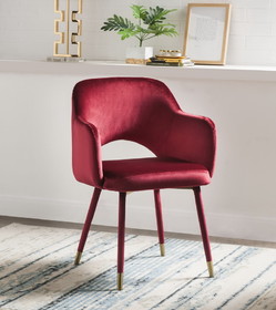 Acme Applewood Accent Chair, Bordeaux-Red Velvet & Gold 59850