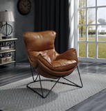 ACME Thurshan Accent Chair in Aperol Top Grain Leather & Black Finish 59945