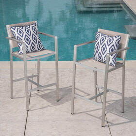 Aluminium BAR STOOL WITH OUTDOOR MESH 60011.00SECR