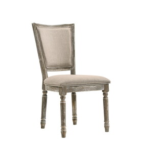 ACME Gabrian Side Chair (Set-2), Fabric & Reclaimed Gray (2pc/1CTN) 60172