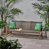 Hampton Wood + Wicker 3 Seater