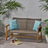 Hampton Wood + Wicker Loveseat 60396-00WTCMCA